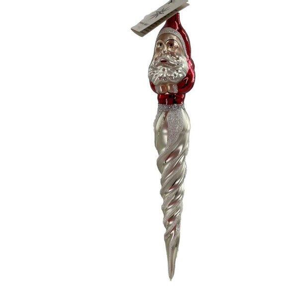 Radko ST NICKCICLE Icicle Spiral 10” Ornament 92-107‎ Santa Claus 2-Sided Icicle - Picture 3 of 7